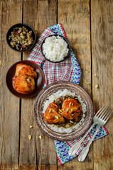 Moroccan spiced chicken with dates and aubergines