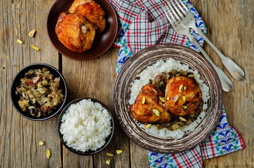 Moroccan spiced chicken with dates and aubergines