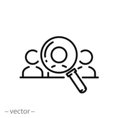 Human resource icon, recruit linear sign isolated on white background - editable vector illustration eps10