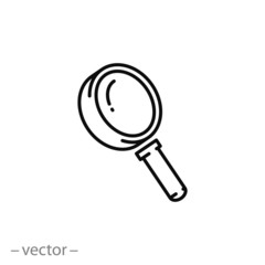 Magnifying glass icon, magnifier or loupe linear sign isolated on white background - editable vector illustration eps10