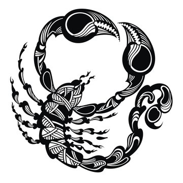 Scorpion. Tattoo animal. Vector illustration