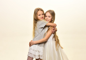 Fototapeta na wymiar love. family love concept. love of two girls sisters. love and friendship.