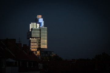 Glas Haus bei Nacht