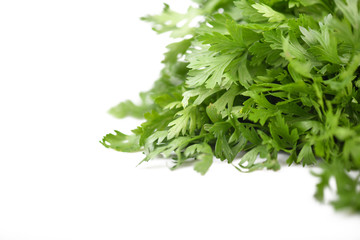 Fresh parsley isolated on a white background 