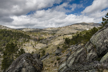 Landscape of the Serra da Estrela mountain range, in Portugal.