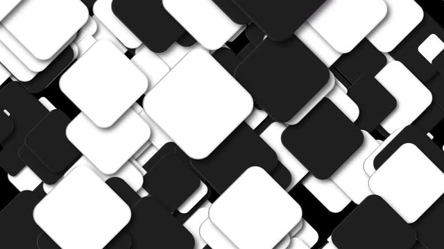 Many black and white squares are in space, computer generated modern abstract background, 3d rendering