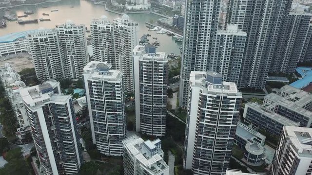 Aerial view of Shekou in Shenzhen - China. City Living in China.
