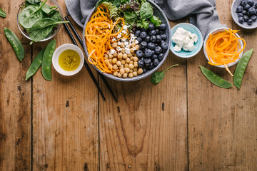 Buddha bowl salad with fresh vegetables