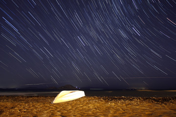Perseid Meteor shower and stars