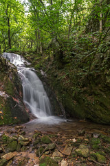 Fototapeta na wymiar Landscape with Second Gabrovo waterfall in Belasica Mountain, Novo Selo, Republic of Macedonia