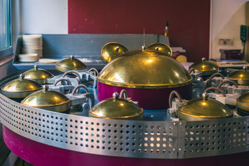 Machinery used to make wafers in Karlovy Vary, are a traditional and very popular snack. Karlovy Vary, Czech Republic