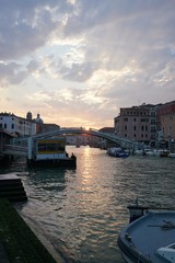 Venice,Italy-July 25, 2018 : Sunrise From Scalzi bridge 
