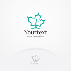 Maple leaf logo. Vector leaves of maple trees, a symbol of Canada country and nature. Vector logo template
