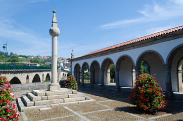 Pelourinho and medieval market in Ponte da Barca, Viana do Castelo. Portugal