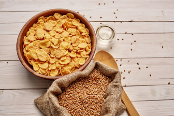 buckwheat in a bowl on wooden table