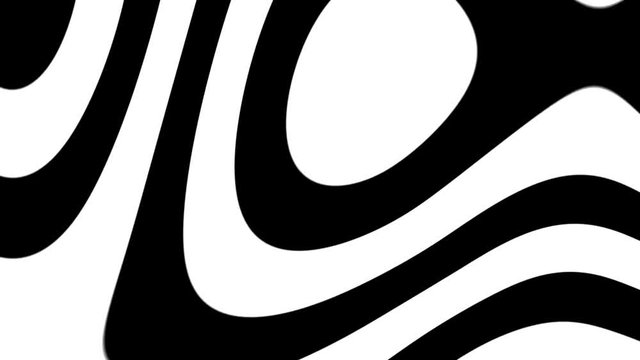 Randomly moving black and white waves. Abstract background. VJ footage. Content for LED screen and projection mapping