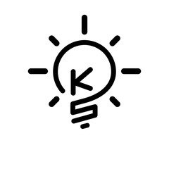 KS Initial Letter with creative bulb Logo vector element. Initial letter bulb Logo Template
