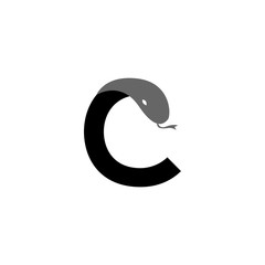 Fototapeta premium C Letter Snake logo icon vector template