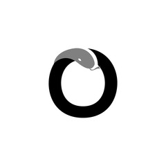 Fototapeta premium O Letter Snake logo icon vector template