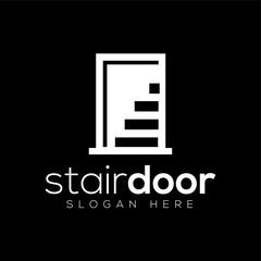 Stair Door logo icon vector template