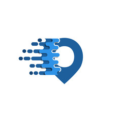 Pin speed or pixel logo icon vector template