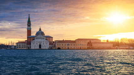 Obraz na płótnie Canvas Venice looking over to San Giorgio Maggiore from near St Mark's Square in Italy. Venice Canal Grande with San Giorgio Maggiore church, Venice, Italy