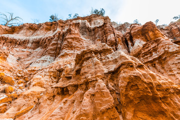 Majestic sandstone cliffs above Murray River in Riverland, South Australia