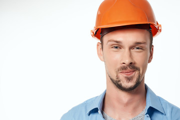 architect in an orange helmet on an isolated background