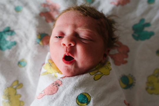Newborn boy in hospital
