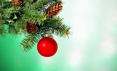 Christmas ball on christmas background