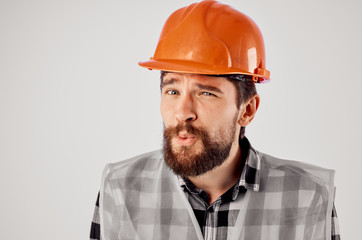builder hard hat portrait