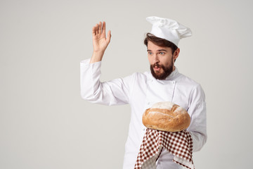 a man with a loaf bakery