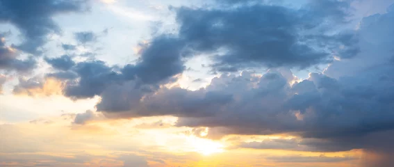 Tableaux ronds sur aluminium brossé Ciel Fond de ciel coucher de soleil panorama