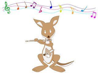 Obraz premium 動物が楽器を使って演奏している。