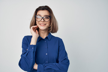 woman smiling with glasses portrait