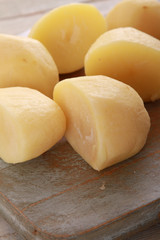 washed peeled and cut potatoes