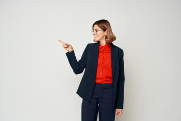 business woman pointing at an empty seat