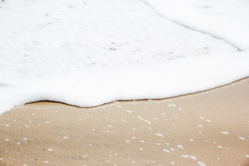 Soft wave of the sea on the beach,white foam,beauty by nature