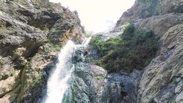 Waterfall in the Atlas mountain in Ourika Valley