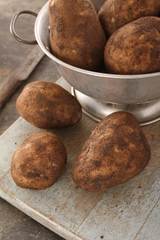 preparing fresh potatoes