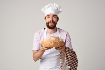 male cook baked bread