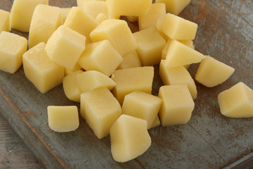 preparing fresh potatoes