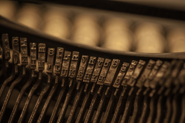 Fototapeta premium Vintage Typewriter Keys Macro Close up
