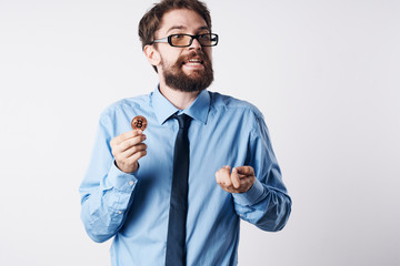 business man bitcoin