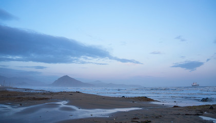 view at the Sister mountain from the sea shore