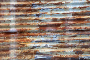 Rusty corrugated iron near Petford on the Atherton Tableland in Queensland, Australia