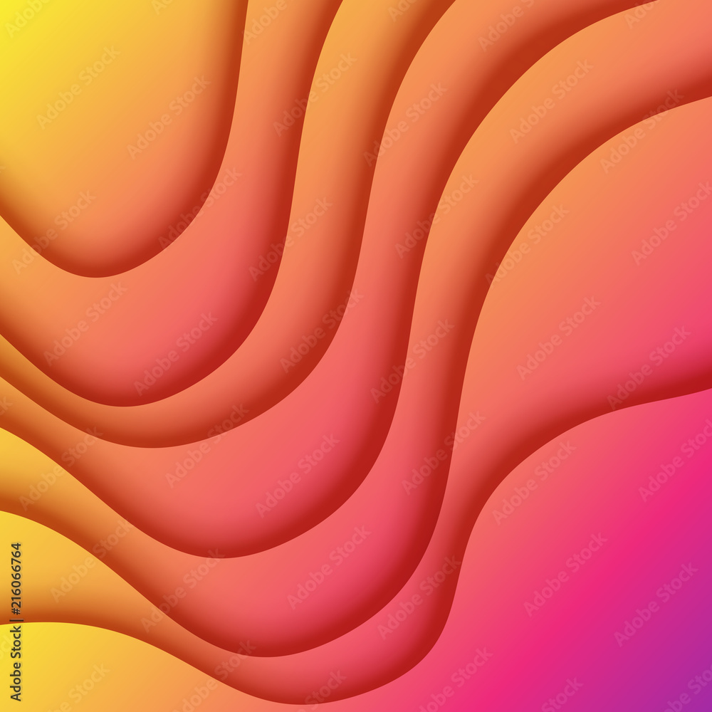 Poster colorful fluid gradient paper cut abstract background.for business banner template and material desi