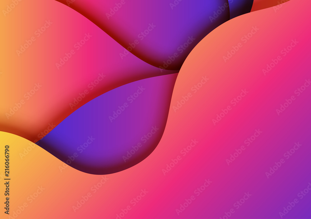 Aufkleber colorful fluid gradient paper cut abstract background.for business banner template and material desi