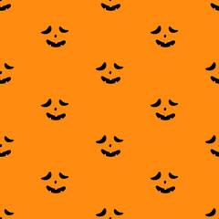 Set of scary faces Halloween pumpkins