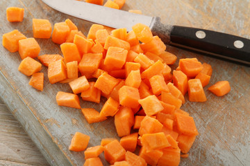 preparing fresh carrots